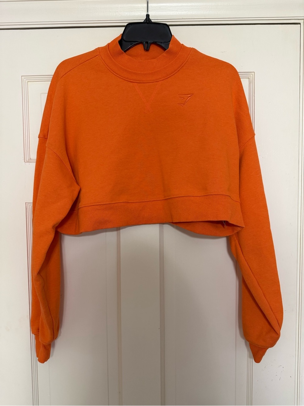 Women’s Orange Mock Neck Cropped Gymshark Hoodie